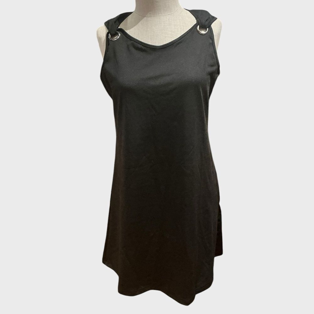 Black Swim Cover Up Dress Womenβs Large NWT